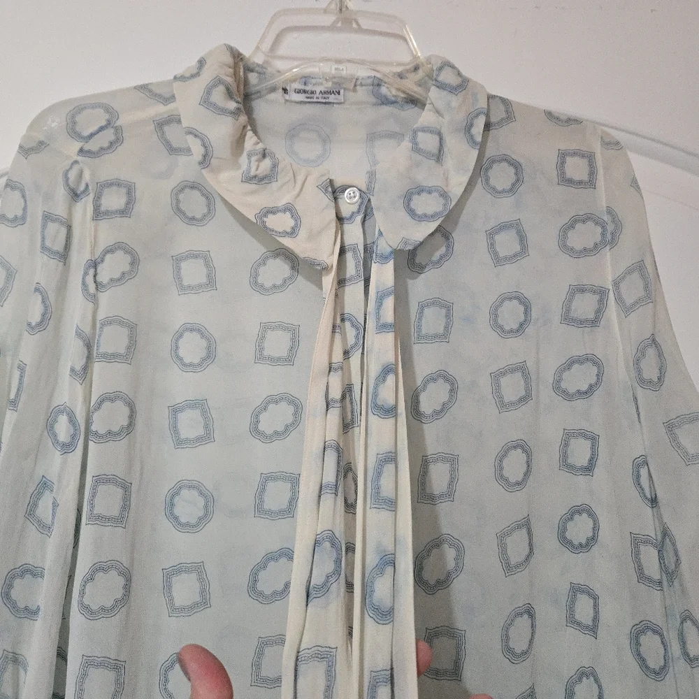 Vintage Giorgio Armani Sheer Blouse, SIZE 6 - Picture 6 of 16